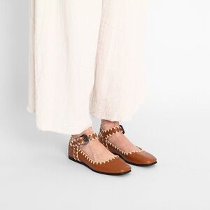 Free people Crochet Mystic Flat Tan